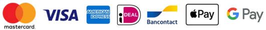 Supported safe online payment methods including credit cards and PayPal