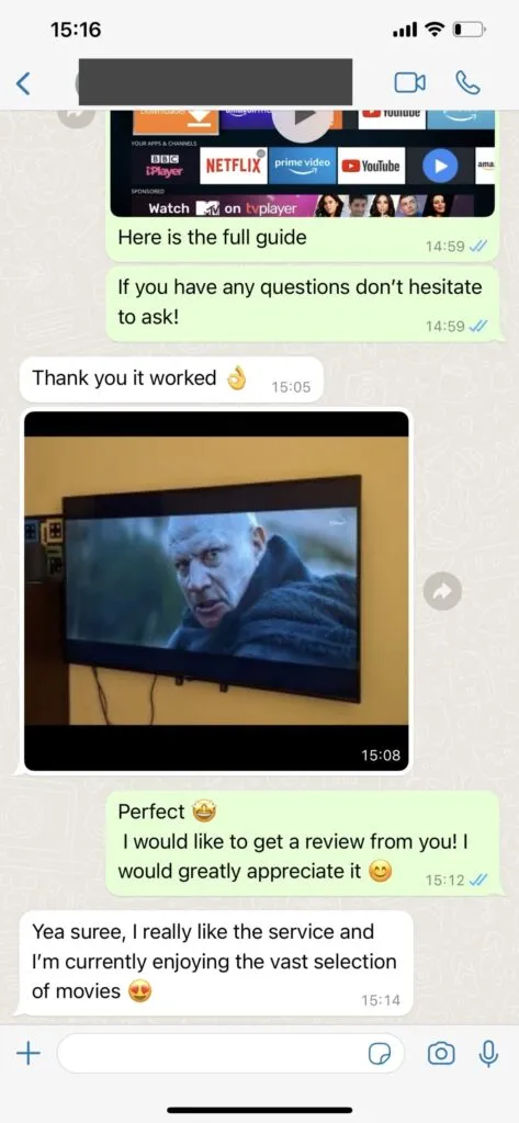 WhatsApp customer service setup chat screenshot feed 1