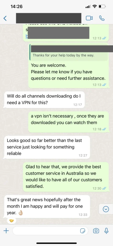 WhatsApp customer service setup chat screenshot feed 3
